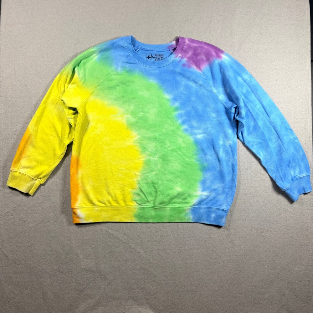 The Phluid Project Rainbow Tie Dye Sweatshirt Medium Mens Pullover Crewneck M